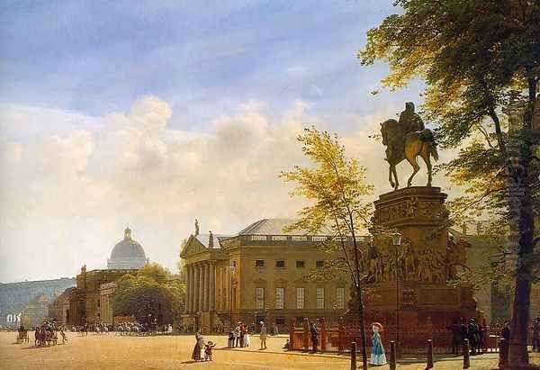 Unter den Linden, Berlin (detail) 1853 Oil Painting by Eduard Gaertner