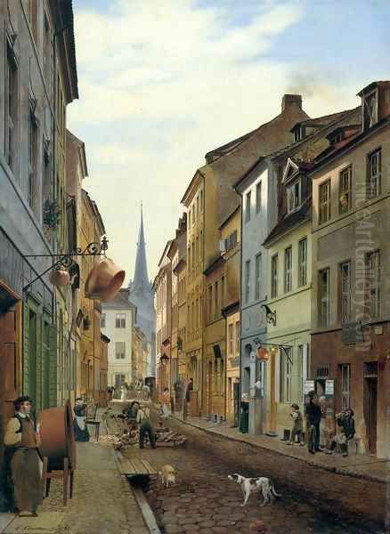 The Parochialstrasse in Berlin Oil Painting by Eduard Gaertner