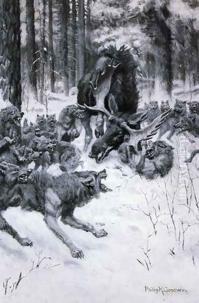 The Battle of the Strong and the Cunning Oil Painting by Philip Russell Goodwin