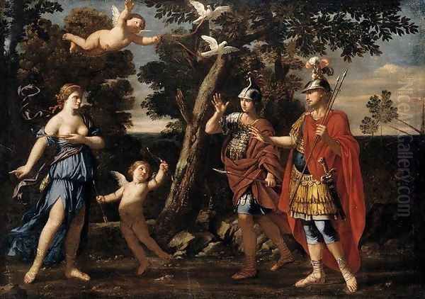 Venus Appearing to Aeneas and Achates Oil Painting by Giacinto Gimignani