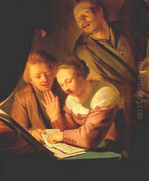 Musical Trio 1623 Oil Painting by Pieter de Grebber