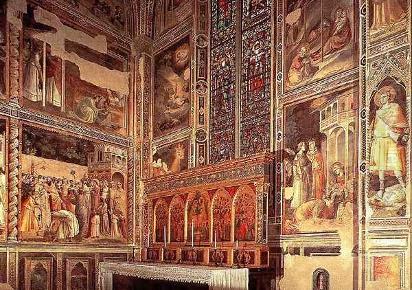 General view of the Baroncelli Chapel Oil Painting by Taddeo Gaddi