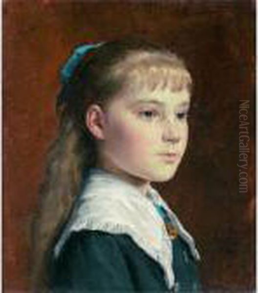 Portrait Marie Anker Oil Painting by Albert Anker