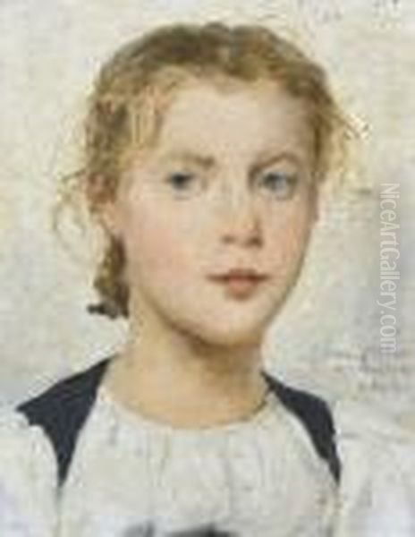 Bildnis Der Emma Blank Oil Painting by Albert Anker