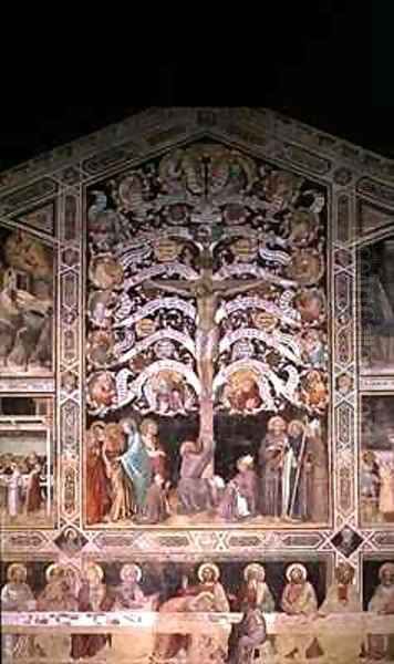 The Tree of Life and The Last Supper Oil Painting by Taddeo Gaddi