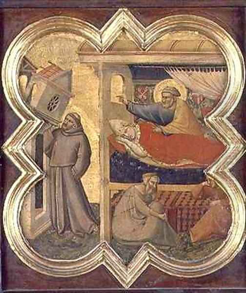 St Francis holding up the Lateran Church Oil Painting by Taddeo Gaddi