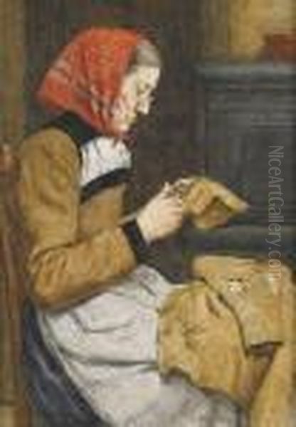 Grossmutter Oil Painting by Albert Anker