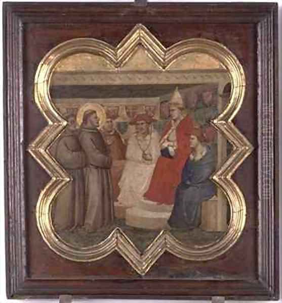 St Francis before the Pope and Cardinals Oil Painting by Taddeo Gaddi