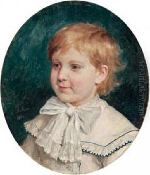 Portrait Of A Boy Oil Painting by Albert Anker