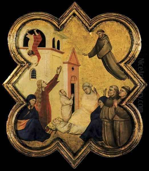 St Francis Restoring a Boy to Life Oil Painting by Taddeo Gaddi