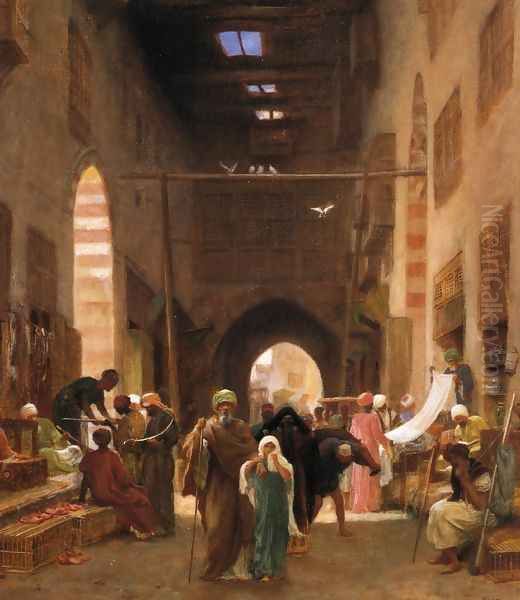 Bazaar in Cairo Oil Painting by Frederick Goodall