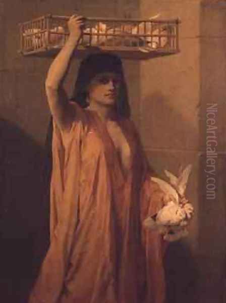 A Seller of Doves Oil Painting by Frederick Goodall