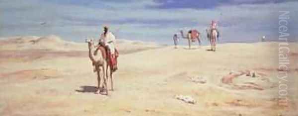 Arabs in the Desert 2 Oil Painting by Frederick Goodall