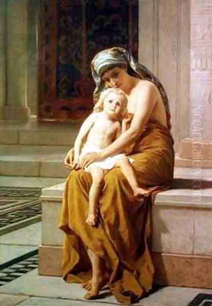 Mother and child Oil Painting by Frederick Goodall