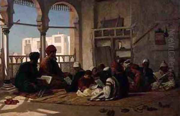 Sultan Hassans School in Cairo Oil Painting by Frederick Goodall