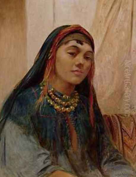 Portrait of a Middle Eastern Girl Oil Painting by Frederick Goodall