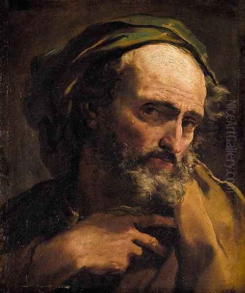 Study of a Bearded Man 1770s Oil Painting by Gaetano Gandolfi