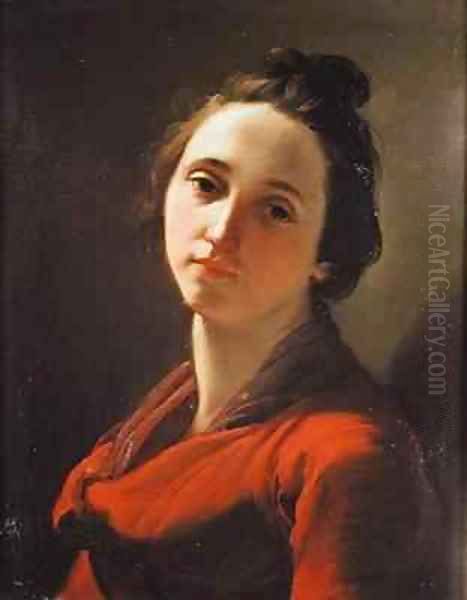 Portrait of Giovanna Spisani the artists wife Oil Painting by Gaetano Gandolfi