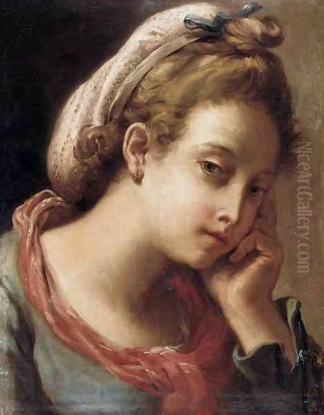 Portrait of a Young Woman Oil Painting by Gaetano Gandolfi