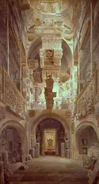 Interior of Soane Museum Oil Painting by Joseph Michael Gandy