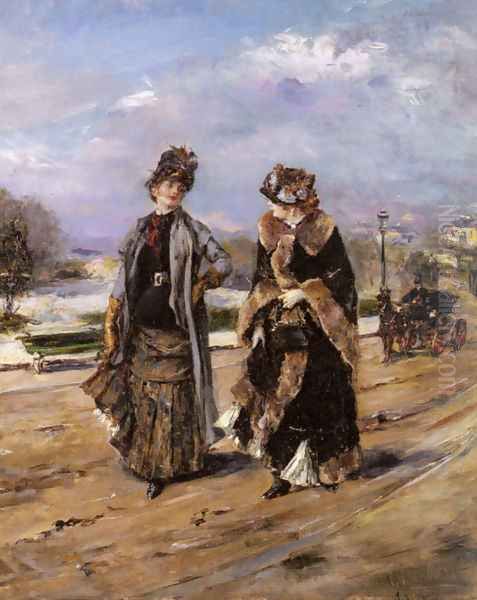 A Leisurely Promenade Oil Painting by Eduardo Leon Garrido