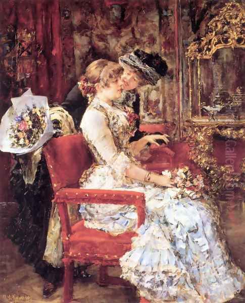 La Visite Oil Painting by Eduardo Leon Garrido