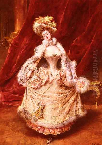 The Curtsey Oil Painting by Eduardo Leon Garrido