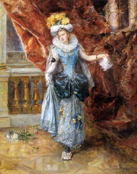 Dressed for the Ball Oil Painting by Eduardo Leon Garrido