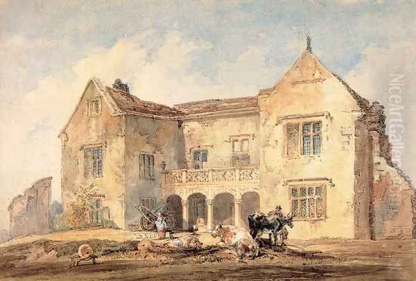 St Nicholas Hospital, Richmond, Yorkshire Oil Painting by Thomas Girtin