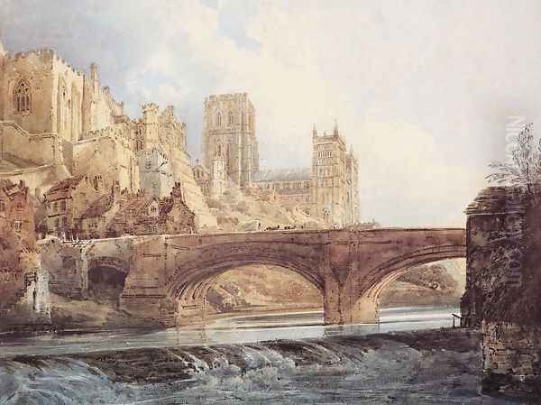 Durham Cathedral and Castle I Oil Painting by Thomas Girtin