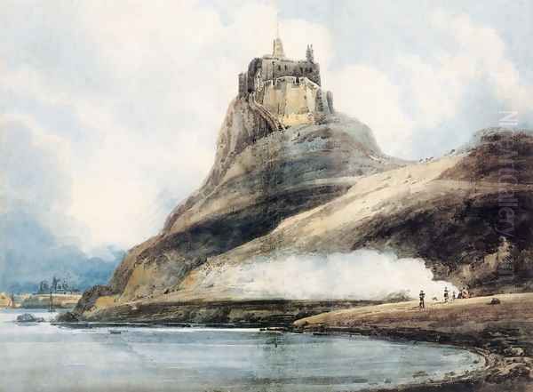 Lindisfarne Castle, Holy Island Oil Painting by Thomas Girtin