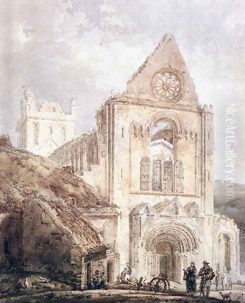 The West Front of Jedburgh Abbey, Scotland Oil Painting by Thomas Girtin