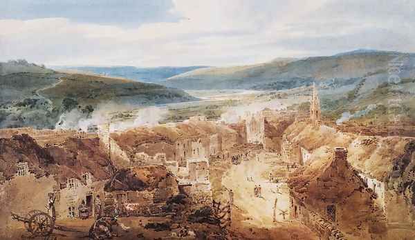 The Village of Jedburgh, Roxburghshire Oil Painting by Thomas Girtin