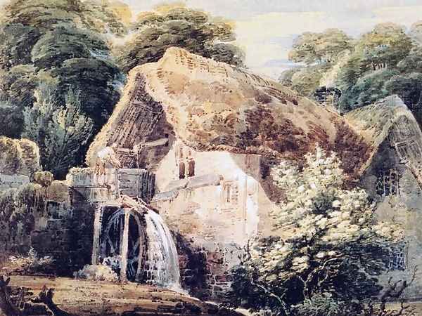 An Overshot Mill Oil Painting by Thomas Girtin