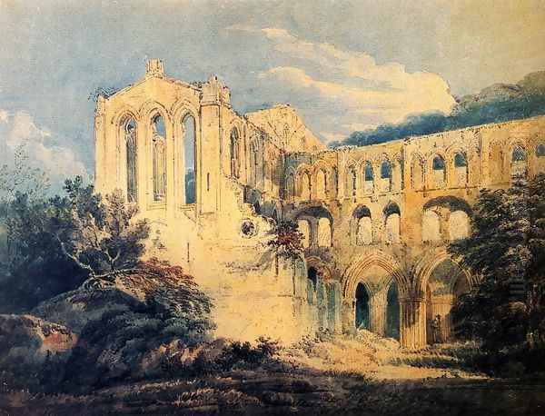 Rievaulx Abbey Oil Painting by Thomas Girtin