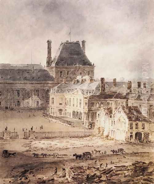 Part of the Tuileries and the Louvre Oil Painting by Thomas Girtin