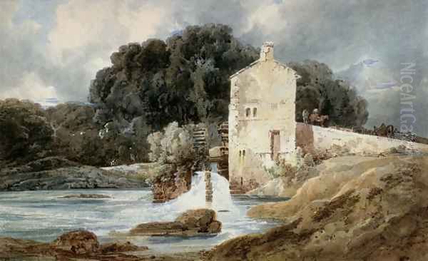 The Abbey Mill Knaresborough Oil Painting by Thomas Girtin