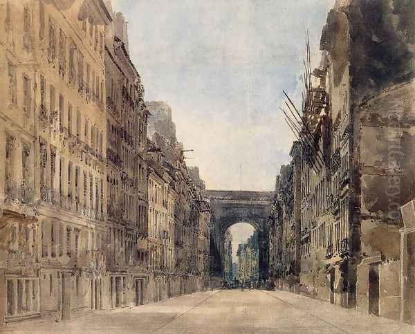 Paris: Rue St Denis Oil Painting by Thomas Girtin