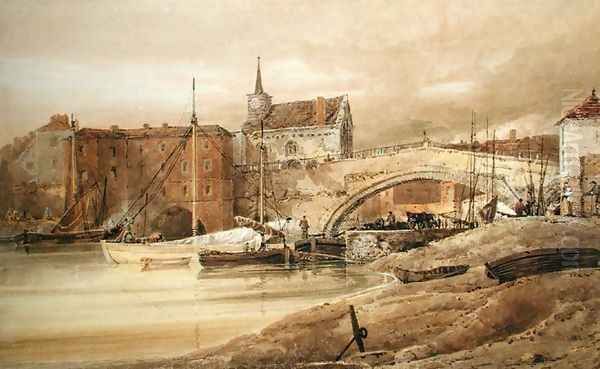 Ouse Bridge York Oil Painting by Thomas Girtin