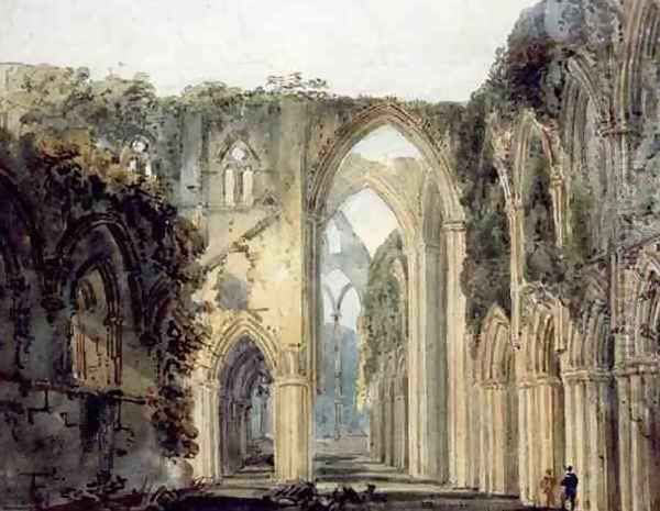 Interior of Tintern Abbey Oil Painting by Thomas Girtin