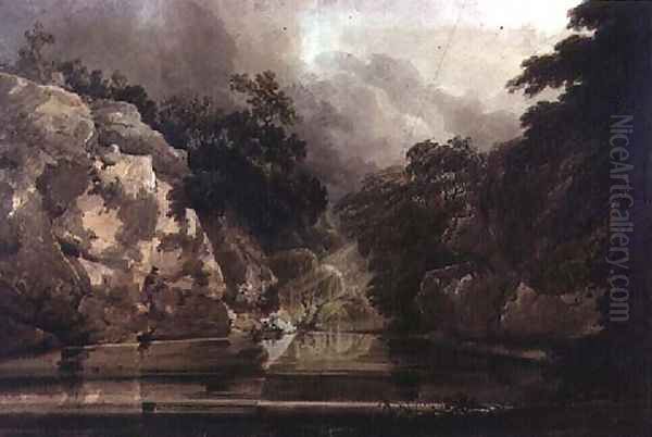 Plumpton Rocks near Knaresborough Oil Painting by Thomas Girtin