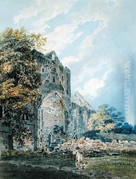 Pluscardine Abbey Elgin Oil Painting by Thomas Girtin