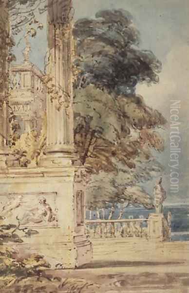 Garden Terrace Oil Painting by Thomas Girtin