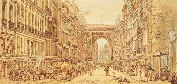 The Faubourg and the Porte Saint Denis Oil Painting by Thomas Girtin