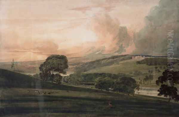 Harewood House from the South East Oil Painting by Thomas Girtin