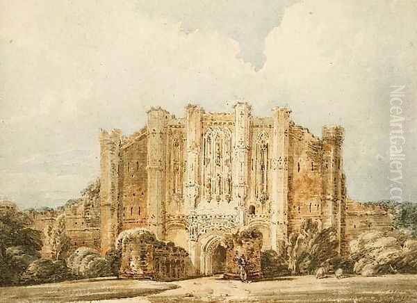 West view of Thornton Abbey Lincolnshire Oil Painting by Thomas Girtin