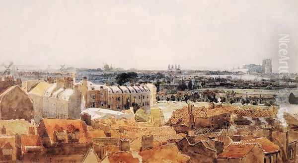 Study for the Eidometropolis: Westminster and Lambeth Oil Painting by Thomas Girtin