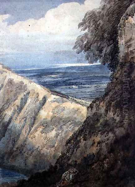 Coast of Dorset near Lulworth Cove Oil Painting by Thomas Girtin