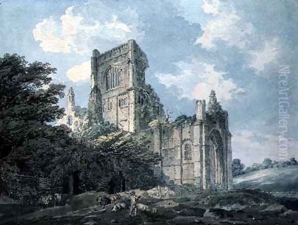 Kirkstall Abbey Yorkshire Oil Painting by Thomas Girtin