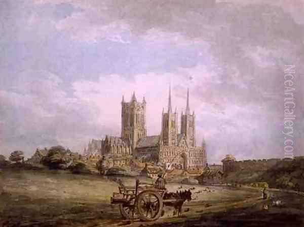 Lincoln Cathedral Oil Painting by Thomas Girtin